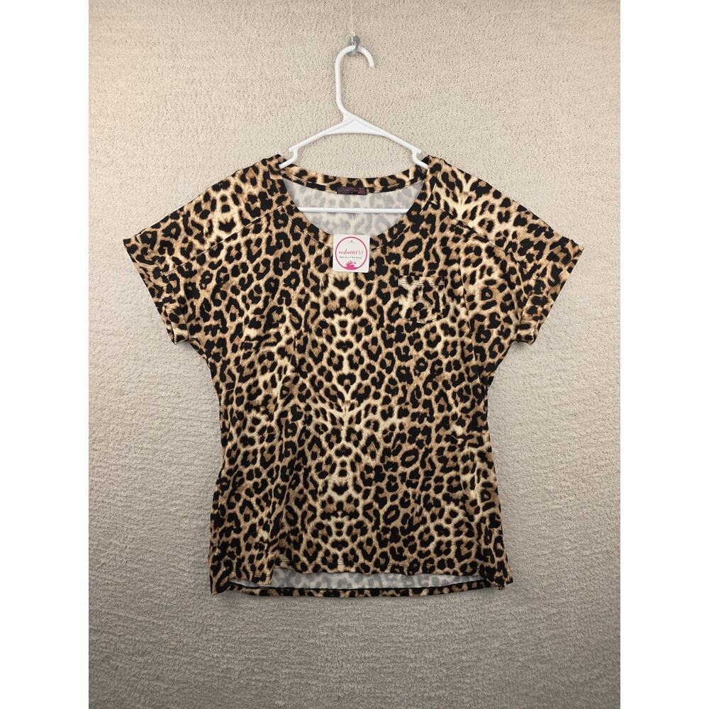 Shiela Rose Leopard Print Pocket T-Shirt XL NWT